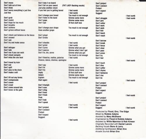 U2 – Numbのプロモ U2 Numb - Rare Promo UK Promo CD single (CD5 / 5